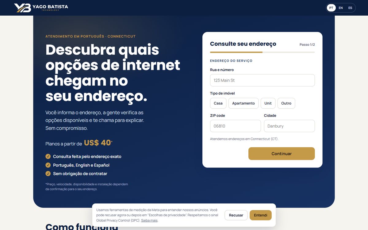 Landing de internet
